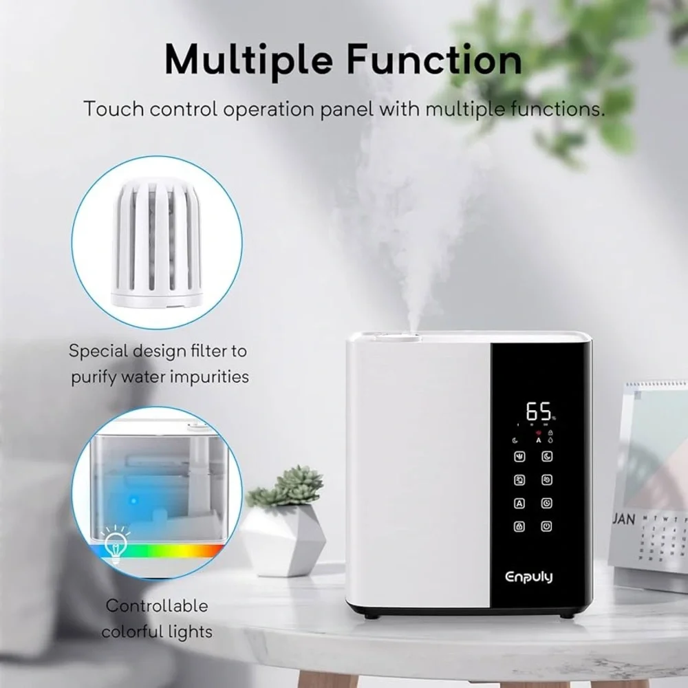 5L Warm and Cool Mist Humidifier for Bedroom/Large Rooms, Max 550ml/h - Picture 6 of 7